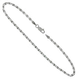 Sterling Silver Italian 2.4mm Diamond Cut Valentin Anklet