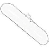 Sterling Silver Round Snake-Bead Anklet