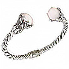 Load image into Gallery viewer, Sterling Silver Mother Pearl Bangle with a Bangle Adjustable Diameter from 114.3MM to 117.48MM