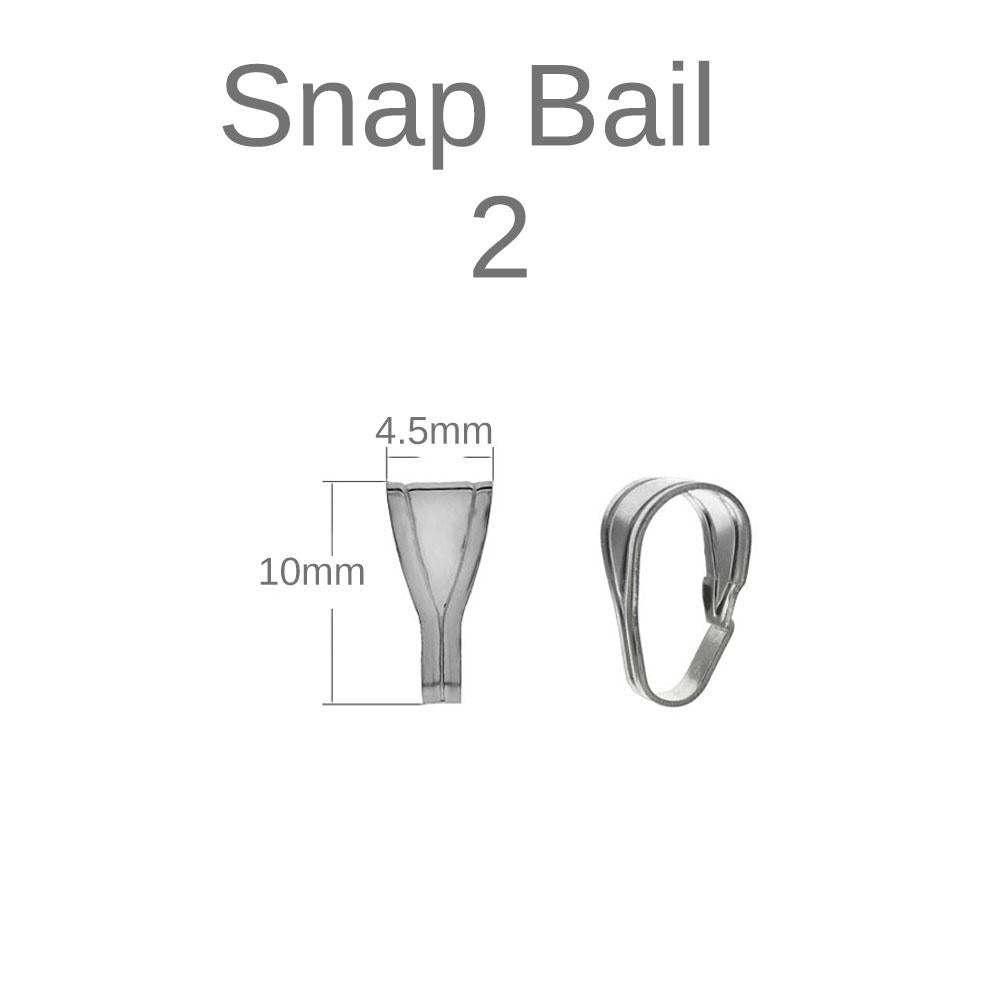 Sterling Silver Jewelry-Finding Snap-Bail for Pendant-(Price is for 5 pcs)