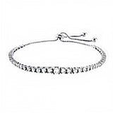 Sterling Silver CZ Tennis Adjustable Bracelet And Width 3.8 mm