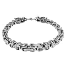 Load image into Gallery viewer, Sterling Silver Bali Byzantine Dragon Head Bracelet Width-6.3mm