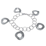 Italian Sterling Silver Round Charm Bracelet with Bracelet Dimension of 10MMx177.8MM