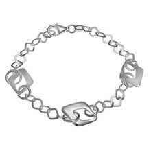 Load image into Gallery viewer, Italian Sterling Silver Lozenge Shape Bracelet with Bracelet Dimension of 11MMx177.8MM