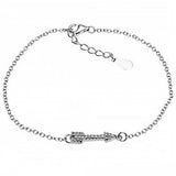 Sterling Silver Clear CZ Arrow Bracelet with Bracelet Length of 7  and Bracelet Width of 4MMAnd Adjustable Length up to 7.75 And Lobster Clasp