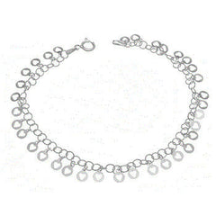 Italian Sterling Silver Dangle Circle Heart Bracelet
