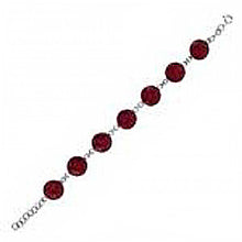 Load image into Gallery viewer, Sterling Silver Round Red Coral Bracelet