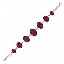 Load image into Gallery viewer, Sterling Silver Oval Red Coral Bracelet