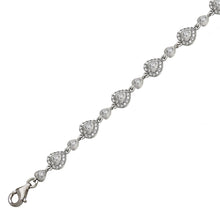 Load image into Gallery viewer, Sterling Silver Cubic Zirconia Heart Bracelet