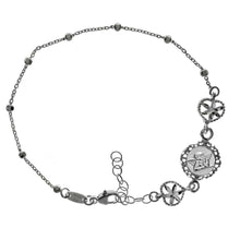 Load image into Gallery viewer, Italian Sterling Silver Fancy Angel Bracelet with Beads, Bracelet Length of 7" Plus Extension of 1  and Lobster Claw Closure