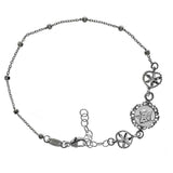 Italian Sterling Silver Fancy Angel Bracelet with Beads, Bracelet Length of 7