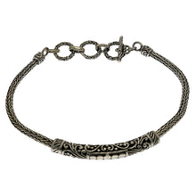 Load image into Gallery viewer, Sterling Silver Bali Handcrafted Oxidized Bracelet With Toggle