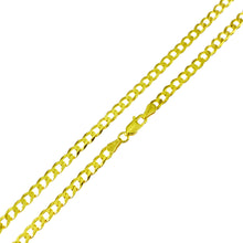 Load image into Gallery viewer, Sterling Silver Gold Plated Flat Curb Bracelet And Chain Weight-3.6gram, Length-7inch, Width-4mm