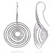 Load image into Gallery viewer, Sterling Silver Rhodium Plated Italian Round 3D Circle Earrings with Earring Dimension of 24.89MMx43.18MM