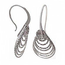 Load image into Gallery viewer, Italian Sterling Silver Rhodium Plated 8 Diamond Cut Round Circle Shape 3D Earrings with Earring Dimension of 18MMx40.64MM