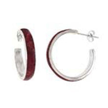 Load image into Gallery viewer, Sterling Silver Red Coral Earrings