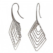 Load image into Gallery viewer, Sterling Silver Diamond Shape 3D Rhodium Italian Earrings