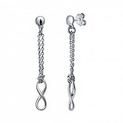 Italian Sterling Silver Infinity Dangle Rhodium EarringsAnd Length 1 7/8 inch