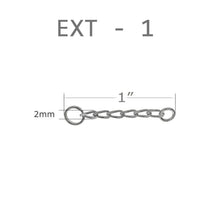 Load image into Gallery viewer, .925 Sterling Silver Jewelry Supply 1&quot; Extension Long Curb W. Split Key Ring