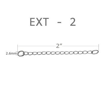 Sterling Silver 2" Extension Long Curb W. Split Key Ring Jewelry Supply-Pack of 5