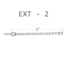 Load image into Gallery viewer, .925 Sterling Silver 2&quot; Extension Long Curb W. Split Key Ring Jewelry Supply