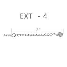 Load image into Gallery viewer, .925 Sterling Silver 2&quot; Extension Long Curb Chain W. Heart