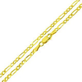 Italian Sterling Silver Figaro 3mm Gold Plated Chain