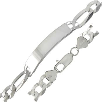 Sterling Silver Flat Figaro 220-9.6mm ID Bracelet