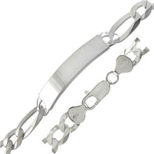 Load image into Gallery viewer, Sterling Silver Flat Figaro 220-9.6mm ID Bracelet