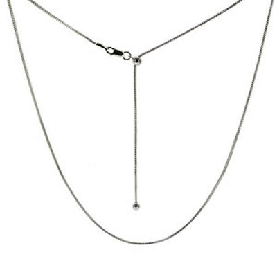 Italian Sterling Silver Fancy Franco with Sliding Ball Adjustable Chain, Adjustable up to 24