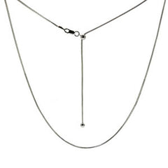 Italian Sterling Silver Fancy Franco with Sliding Ball Adjustable Chain, Adjustable up to 24