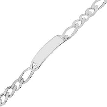 Load image into Gallery viewer, Italian Sterling Silver Figaro ID 350-14.8mm Bracelet