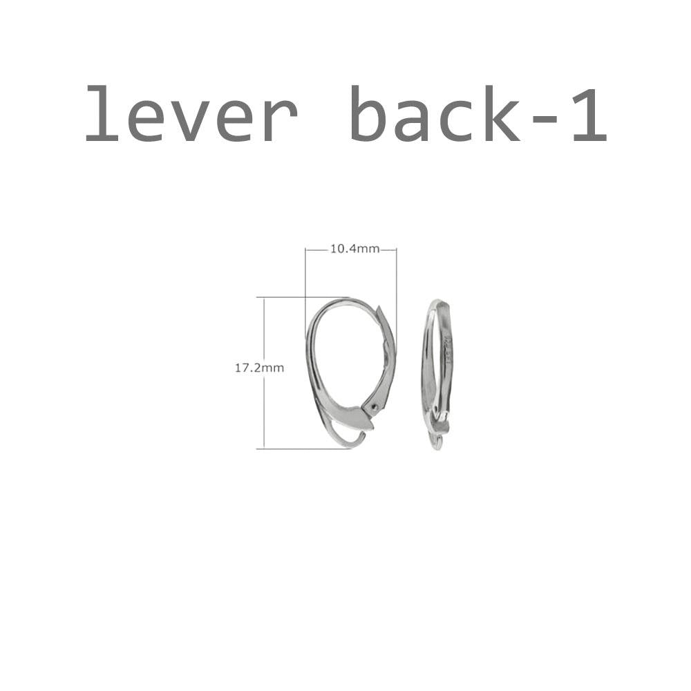 Sterling Silver Lever Back with Open Loop Earrings-Per pair