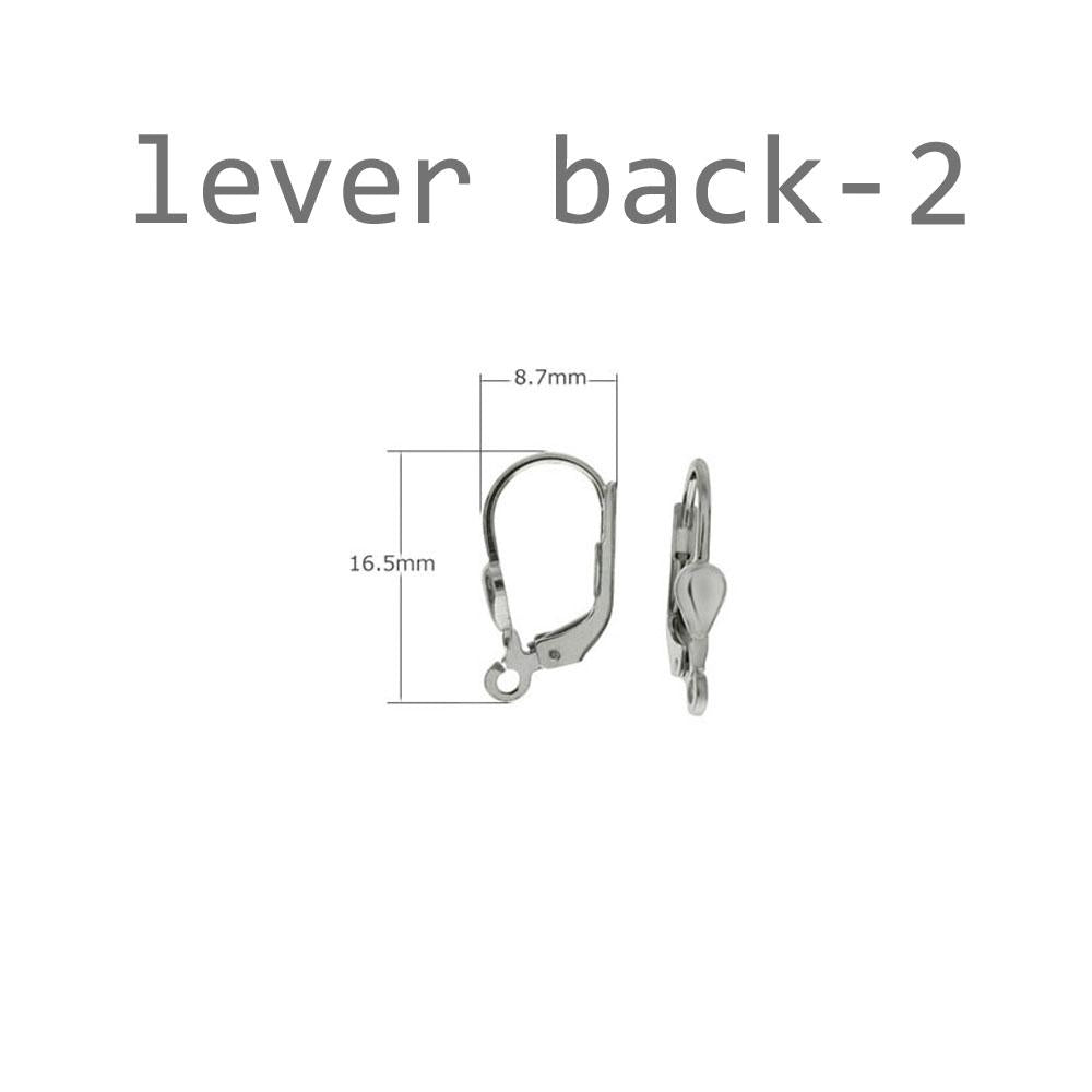 Sterling Silver Lever Back with Open Loop Earrings – Price is for Pack of 5 , Width 8.7mm, Height 16.5mm