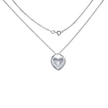 Load image into Gallery viewer, Sterling Silver 16  Rolo Chain Necklace with Cz Heart PendantAnd Pendant Dimension of 16MMx19.05MM