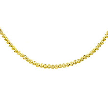Load image into Gallery viewer, Sterling Silver Gold Plated 4MM Half Moon Bead Necklace with Gauge Width of 4MM and Lobster Clasp Closure