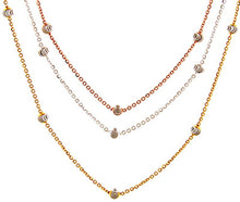 Load image into Gallery viewer, Sterling Silver Italian Tri-Color W/ D/C Beads Necklace