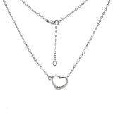 Sterling silver White Pearls with Floating Heart Rhodium Necklace