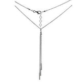 Italian Sterling Silver Fancy  Y  Necklace with Adjustable Length of 16  to 17   and Lobster Claw Clasp