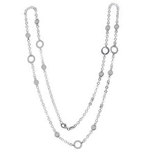 Load image into Gallery viewer, Italian Sterling Silver Rolo Long Necklace with Necklace Length of 30  and Lobster Claw Clasp