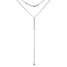 Load image into Gallery viewer, Italian Sterling Silver Diamond Cut Rolo Chain Y Necklace with Chain Extension of 1  and Lobster Claw Clasp Closure