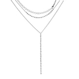 Sterling Silver Italian Double Layered Lariat Necklace
