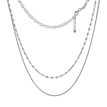 Load image into Gallery viewer, Sterling Silver Italian Double Layered Fancy Chain Necklace
