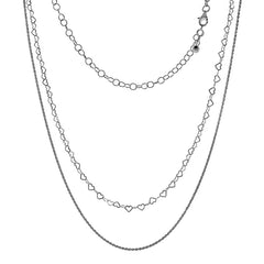 Sterling Silver Italian Double Layered Fancy Chain Necklace