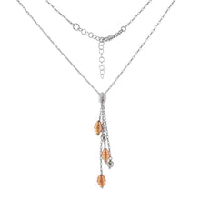 Load image into Gallery viewer, Rhodium Plated Italian Sterling Silver Ball and Shell Shape Necklace with Lobster Claw Clasp Closure