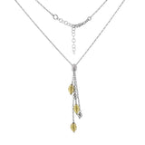 Sterling Silver Italian Two Tone Rhodium Fancy Necklace