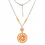 Rhodium Plated Italian Sterling Silver Rolo Necklace with Gold Plated Sun DesignAnd Necklace Length of 17  and Lobster Clasp