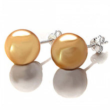 Load image into Gallery viewer, Sterling Silver Imitation Yellow Mother Pearl Stud Earrings