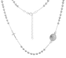 Load image into Gallery viewer, Sterling Silver Lady Of Guadalupe Bead Rosary Necklace Width-4mm, Length-17+2inch