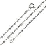 Sterling Silver Italian 1.6mm Singapore Rhodium Chain